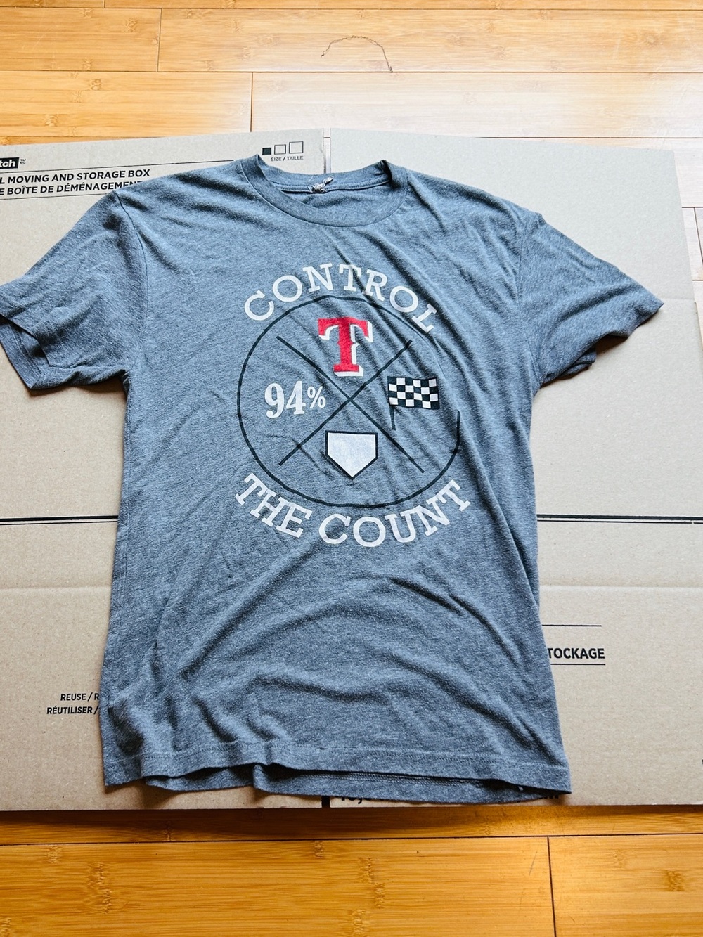 Men's Texas Rangers Gray Graphic Tee - Control The Count
